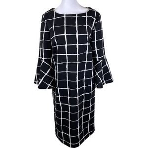 Liz Claiborne Woman's Dress Size 8 Black Dark Feminine Classy Conservative Artsy